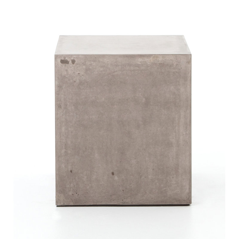 Gray Concrete Rectangular Industrial Side Table
