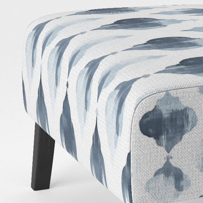 Fauteuil de chambre Modern Modern - Fauteuil de chambre gris et blanc Ikat Mist, Pantoufle sans accoudoirs