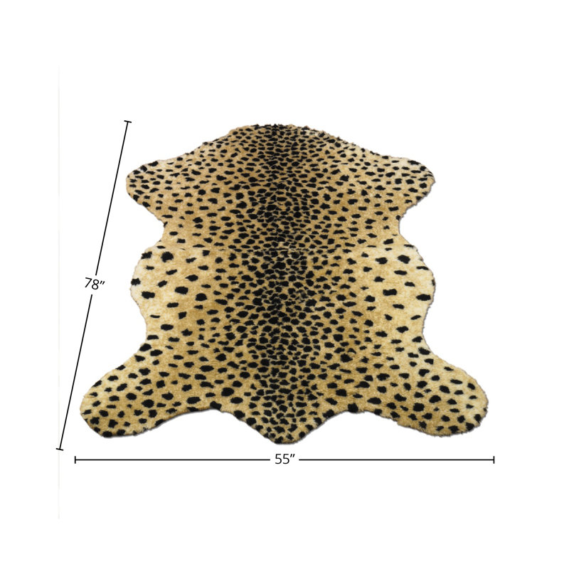 Tapis en fausse fourrure lavable Cheetah, 4 pi 7 po x 6 pi 7 po