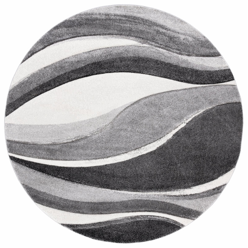 Akia Abstract Area Rug, Round 201cm