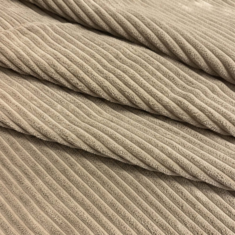 Repose-pieds moderne rembourré en velours côtelé avec revêtement durable, assemblage facile, utilisation polyvalente et pieds en plastique robustes