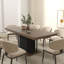 Table de salle à manger extensible de style bois vieilli, 160 - 200 cm, noire, pouvant accueillir 6 à 10 personnes, table au look élégant, pouvant accueillir