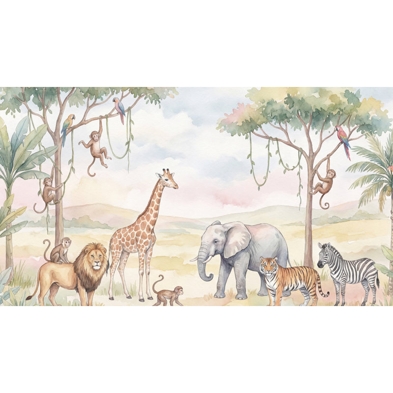 Papier peint animaux Safari, Non-Woven Nonpasted, 200 po x 120 po