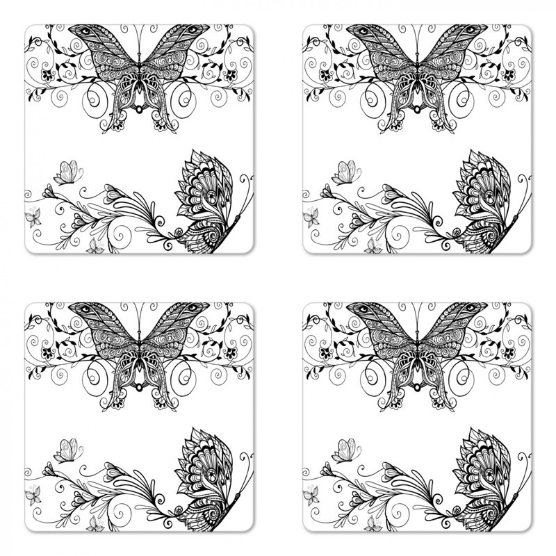 Square 4 Piece Coaster Set