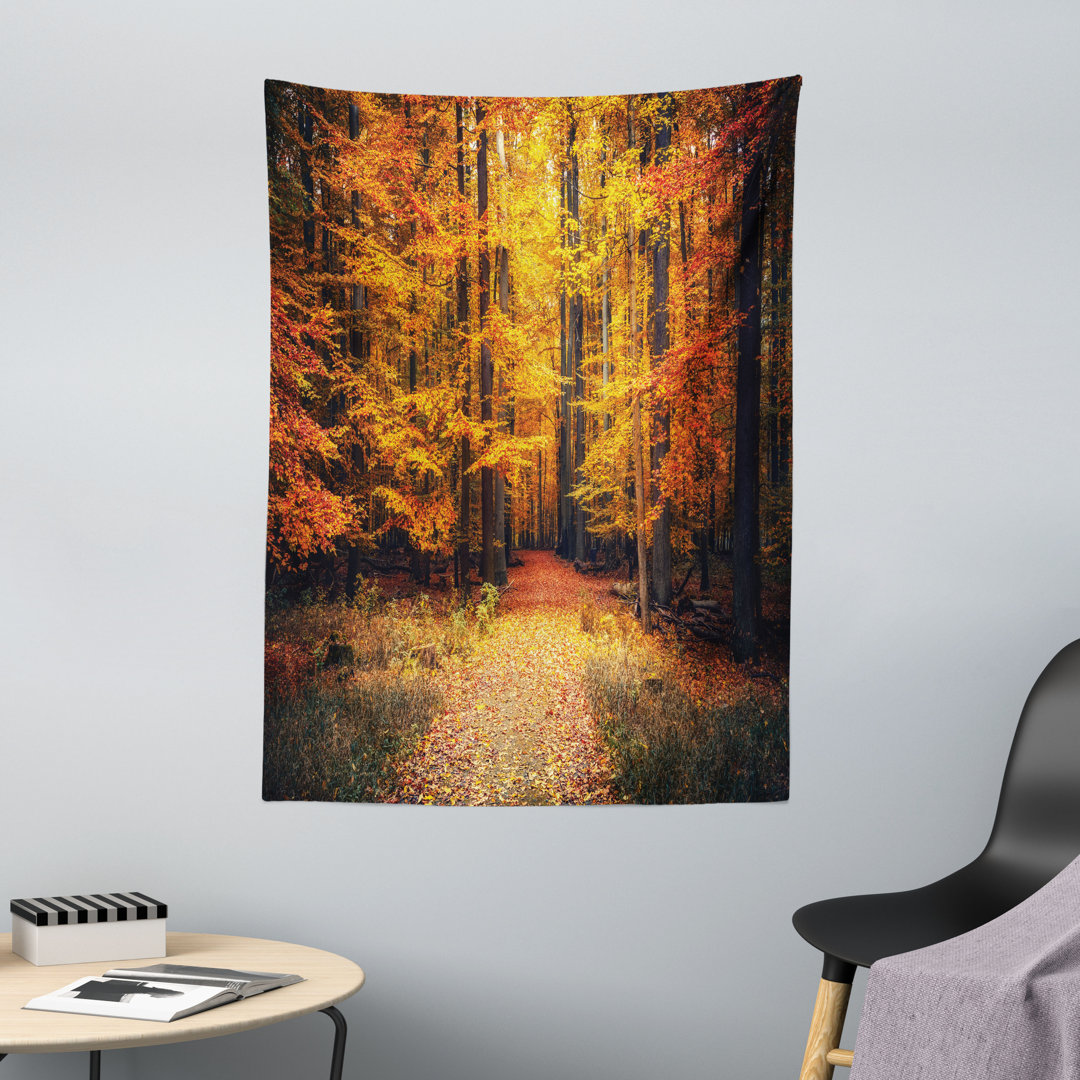 Wandteppich, Vivid Blatt Pflanze Eco, Herbst, Orange Braun