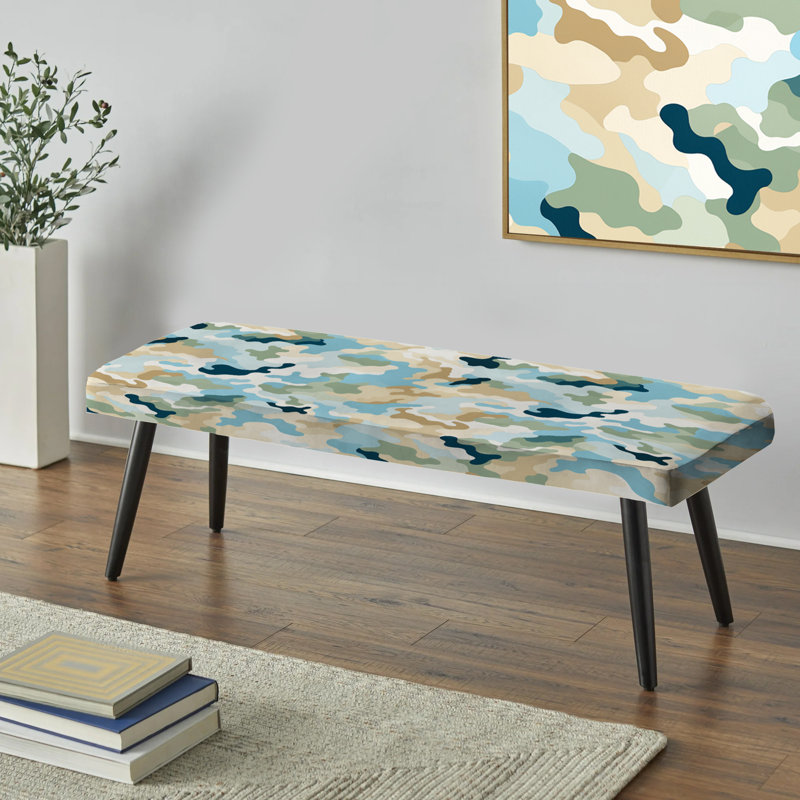 Oasis Camouflage Blend - Camouflage Upholstered Black Bench