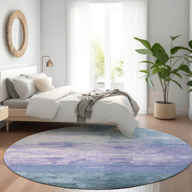 Machine Washable Indoor/Outdoor Claudian Denim Rug