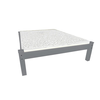 Gray Solid Wood Full Bed Frame