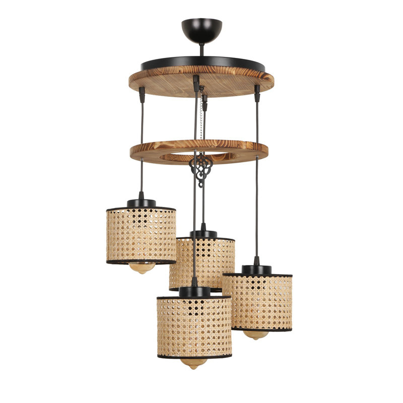 Josseline 4 - Light Cluster Pendant, Light Brown