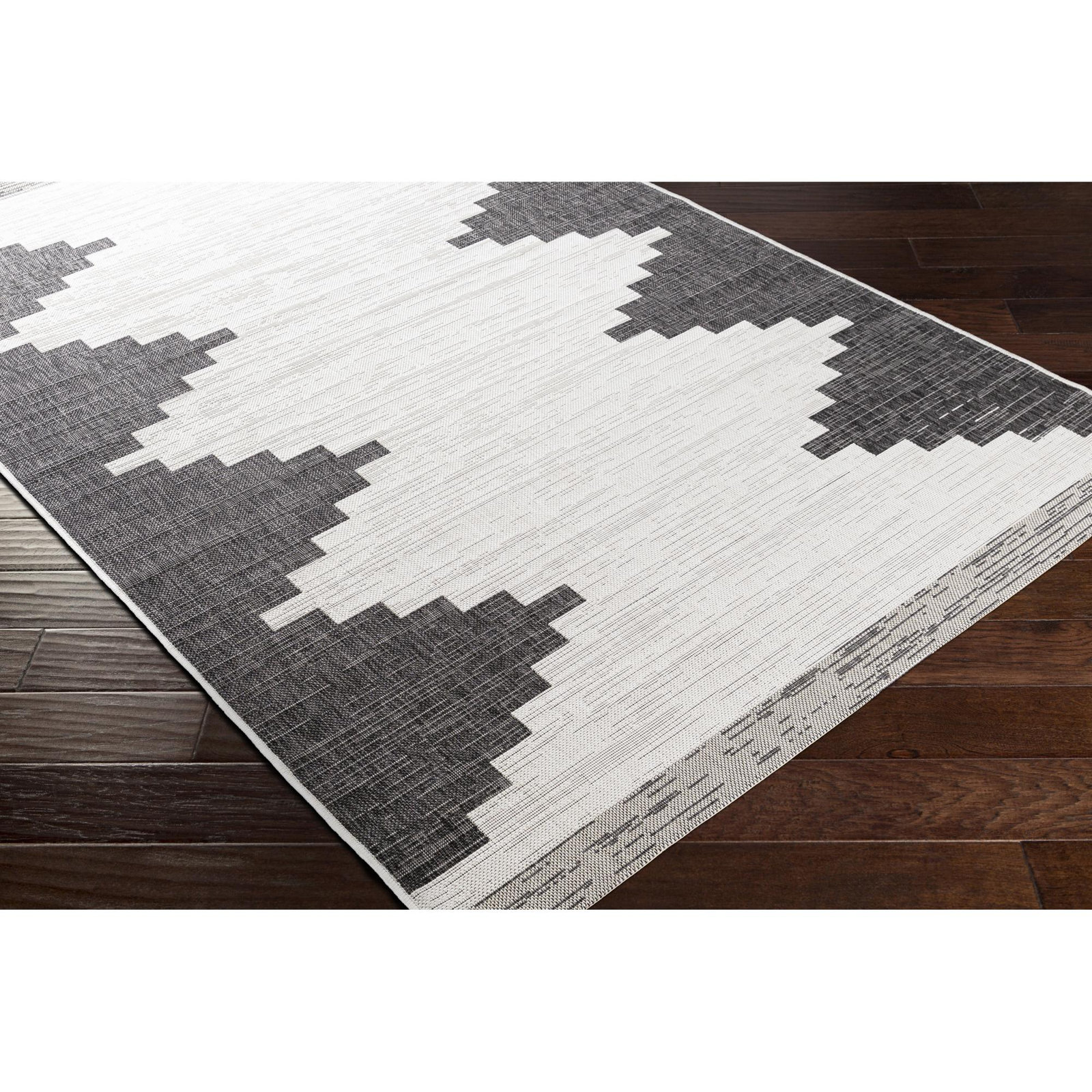 Mortimer Charcoal Outdoor Rug, Rectangle 2' x 2'11"