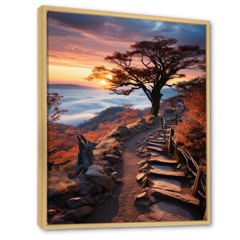 États-Unis, parc national de Shenandoah au coucher du soleil, H 20 po x l 12 po x P 1 po, Cadre naturel flottant