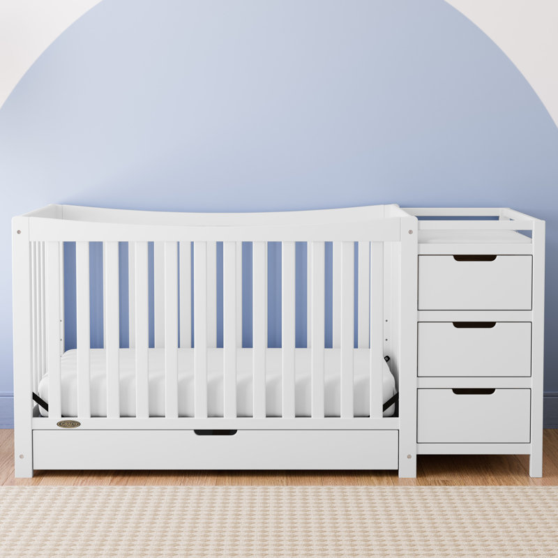 Graco Remi 4-in-1 Convertible Crib and Changer, White, Crib