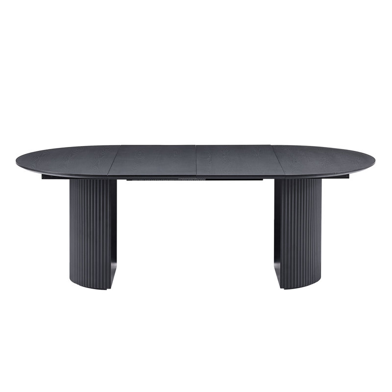 Table de salle à manger extensible moderne, table de cuisine extensible noire