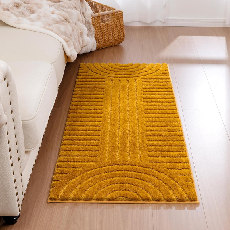 Non Slip Soft Absorbent Bath Mat, Gold, 60" L x 24" W