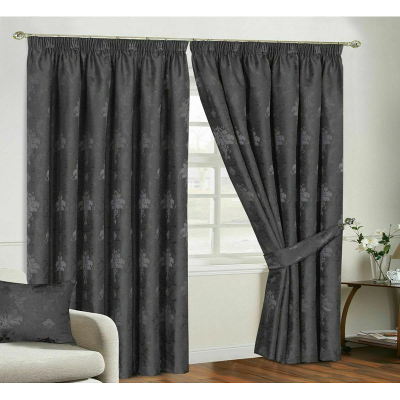 Virgina Sheer Curtain Pair, 228 W x 183 D cm, Grey Silver