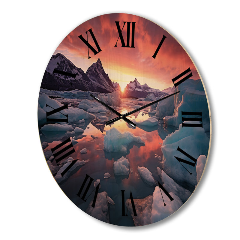 Horloge murale en bois massif Muskuran, Moyenne