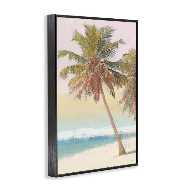 Scène de plage pastel dégradé encadrée, giclée par Amber Sterling, H 18 po x l 12 po, Giclée encadrée noir minuit