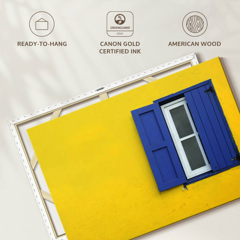 Lilie Blue Shutters Window, 20" H x 30" W