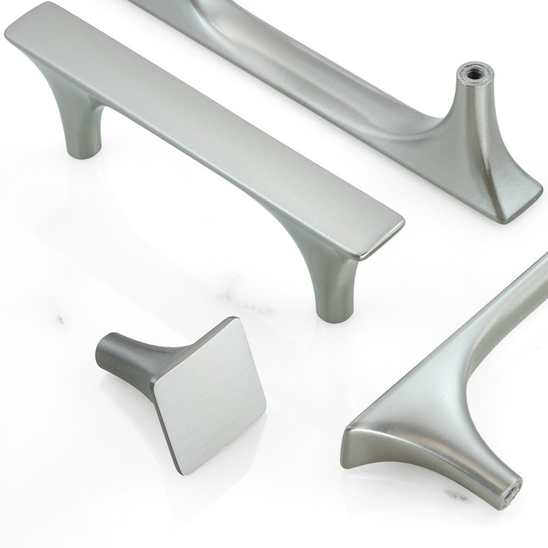 New Collection  Length Square Knob Multipack, Satin Nickel