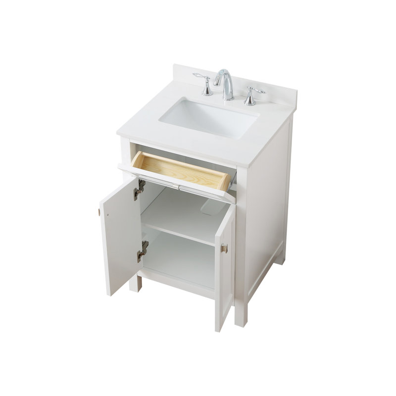 Juniper 24'' Free Standing Single Bathroom Vanity Set with Countertop and Sink, White
