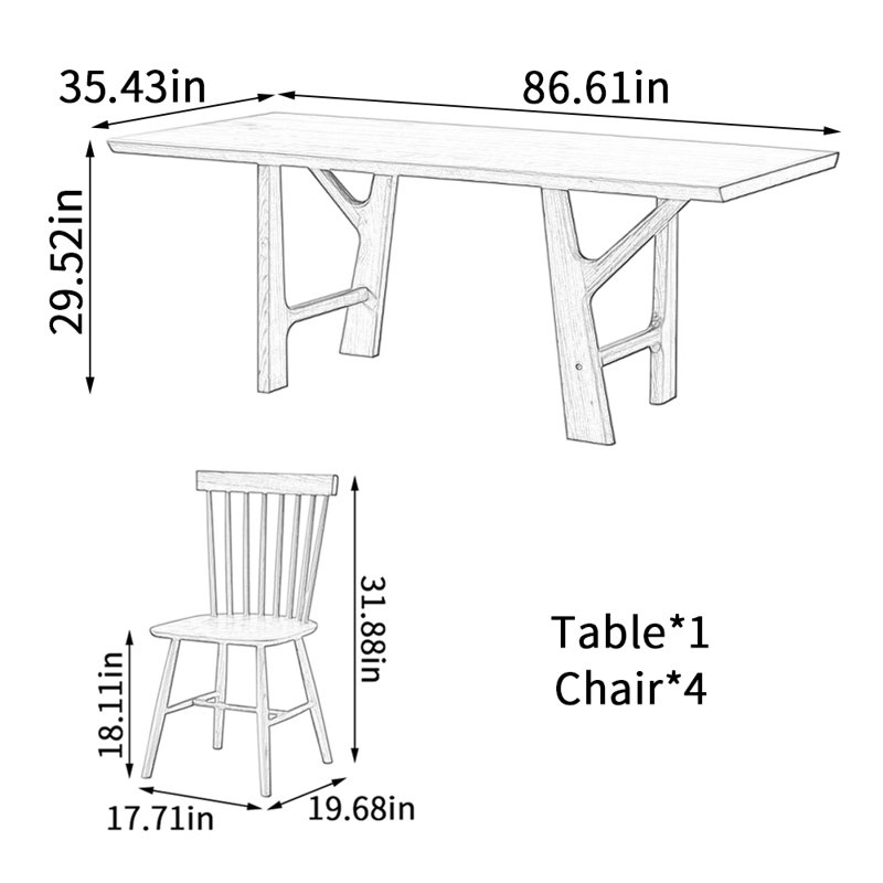 Creative Branch Shaped Cherry Wood Dining Table, 29.52"H x 86.61"L x 35.43"W