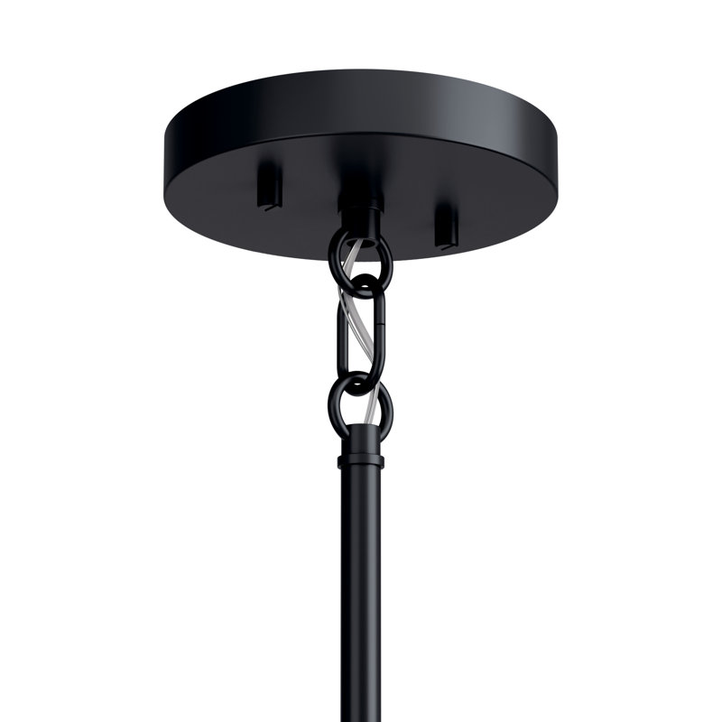 Steel Dimmable Classic / Traditional Chandelier, 5, 17" H x 26" W x 26" D, Satin Black