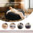  4FT Bean Bag Chair for Adults,Comfy Giant Floor Bean Bags with Soft Velvet Cover,Compression Black Lounger Suits Reading,Bedroom,Living Room-1264425462