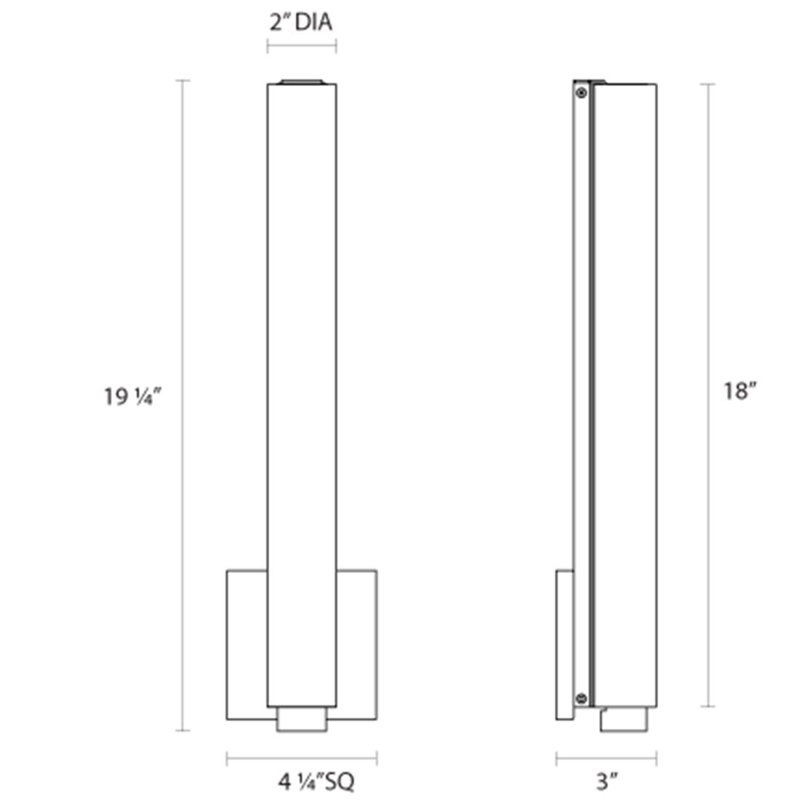 Tubo Slim 1 - Light Flush Mounted Sconce, Drum, Satin Nickel