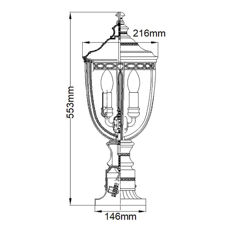 Seeded Pier Mount Light, Medium, British Bronze