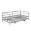 Twin Size Metal Daybed With Adjustable Trundle-1106425880