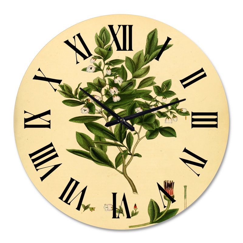 Vintage Plant Life XXV - Horloge murale traditionnelle, Moyenne
