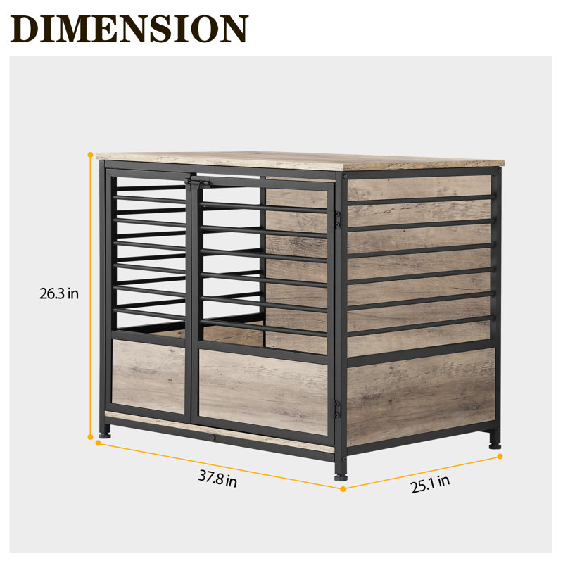 Caisse pour chien et table d'appoint, taille moyenne, chêne