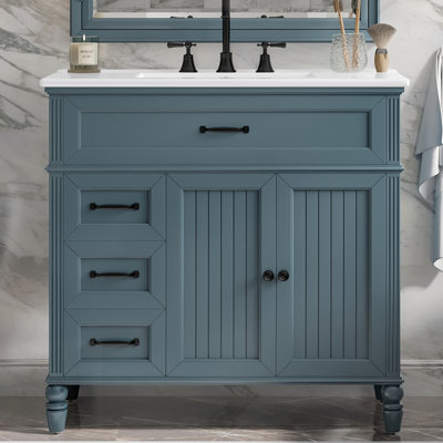Bathroom Vanity With Sink, Durable MDF Board, Ample Storage, And Elegant Design For Modern Bathrooms