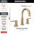 Nicoli Brushed Gold Bathroom Faucet with Sprayer, 8 Inch Widespread Bathroom Sink Faucet with Pull Out Sprayer, Push-Pop Drain, Champagne Bronze-105354286