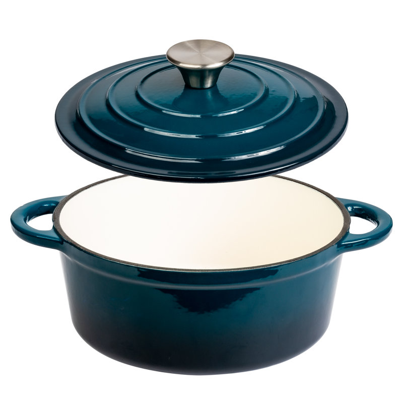 Cocotte ronde en fonte émaillée Lexi Home, Bleu, 2,8 pte