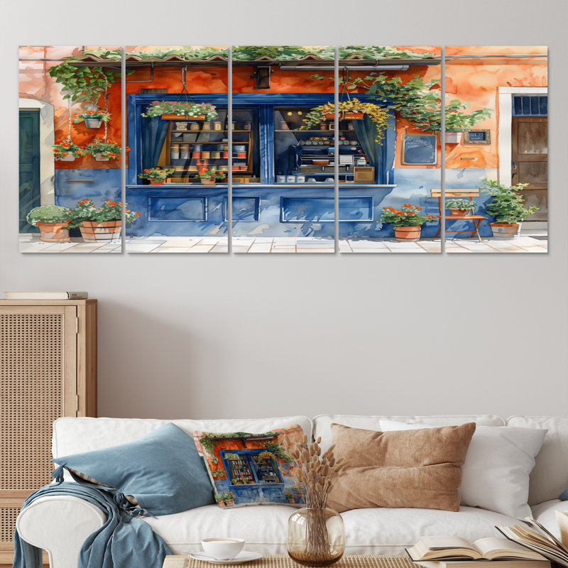 Ensemble de salon art mural vert et bleu, H 28 po x l 60 po