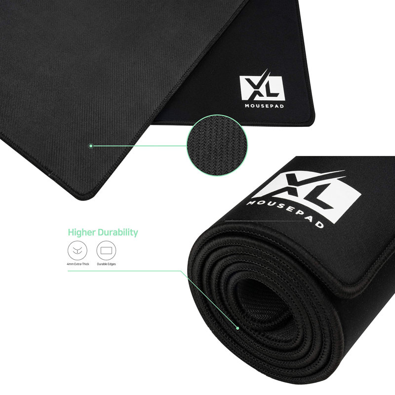 Rubber Desk Pad, 0.2" H x 48" W x 24" D
