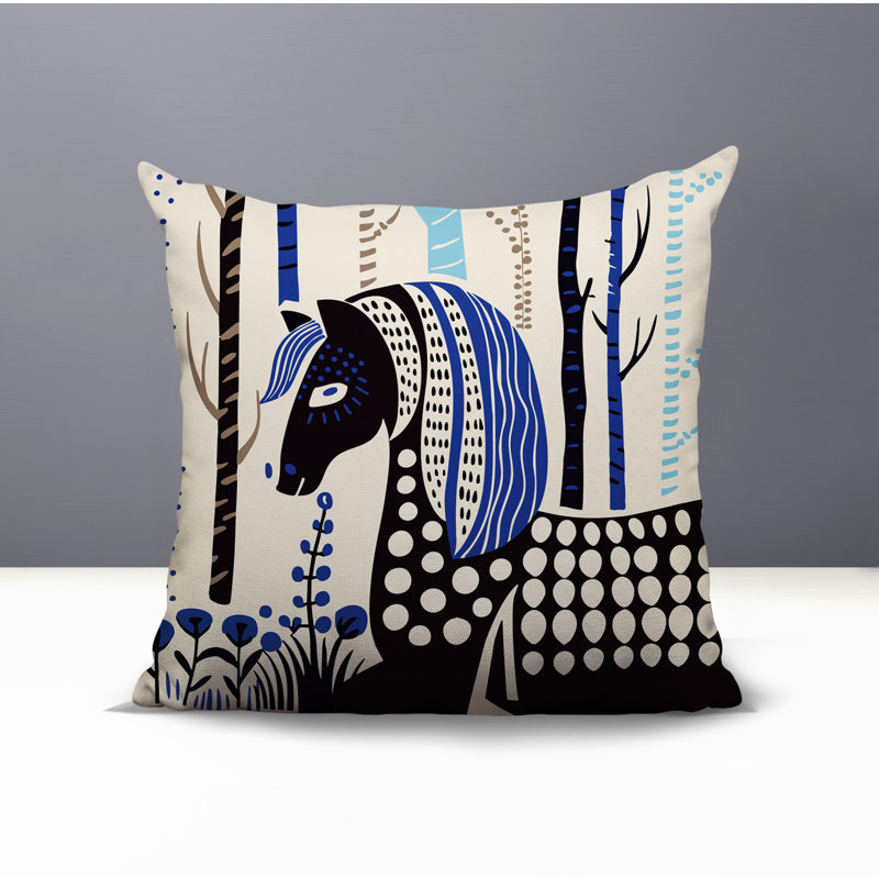 Coussin carré intérieur / extérieur noko, Marine, Carré 15 po