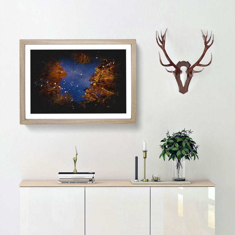 Forest Stars in Canada - Picture Frame Graphic Art Print, Oak Framed, 45cm H x 63cm W x 2cm D