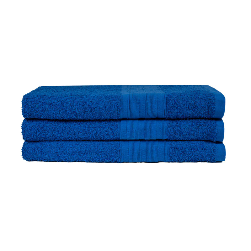 Ensemble de serviettes 3 pièces 100% coton, Bleu