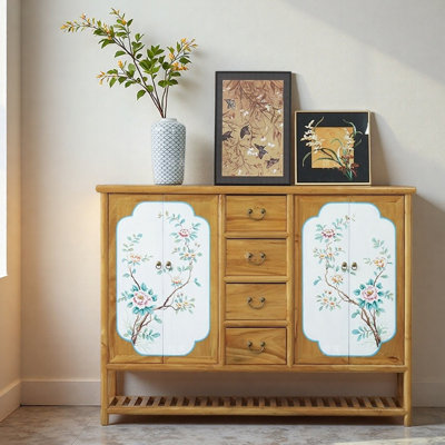 Nouvelle armoire d'entrée en orme peint de style chinois