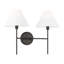 Chapman & Myers Ridgewood Bathroom Bedroom Wall Fixture With White Linen Shade-723490176-723490177-723490179