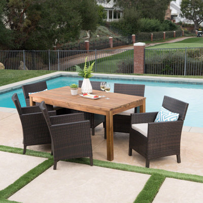 Billie-Jean 7 Piece Extendable Dining Set with Cushions