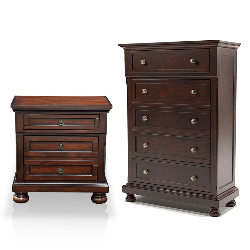 Ensemble commode et table de chevet 2 pièces Aad