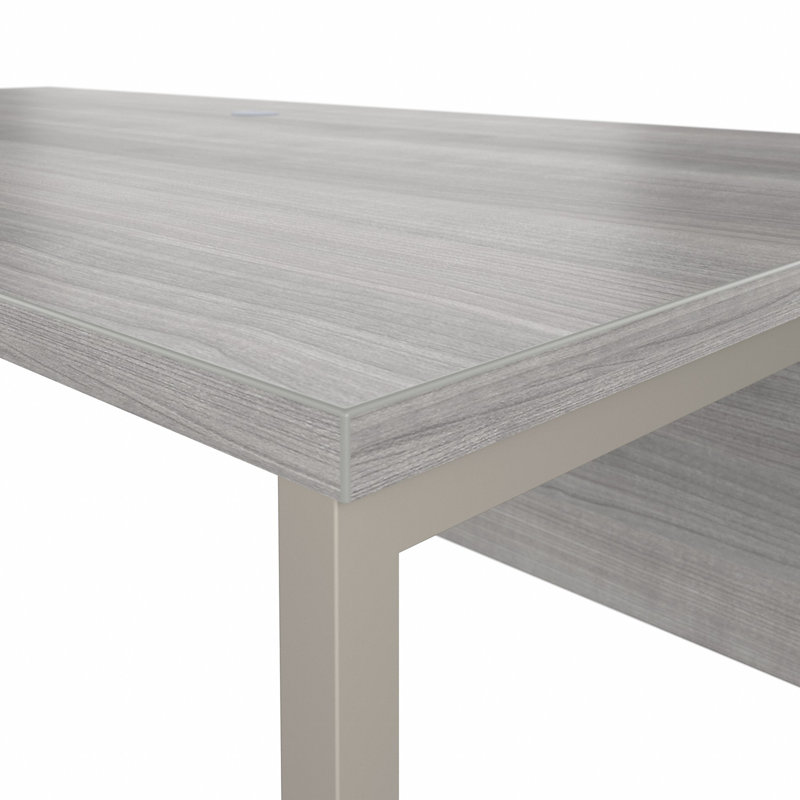 Ensemble de bureau d'ordinateur en forme de L Gaythorne gris platine - réversible, Gris