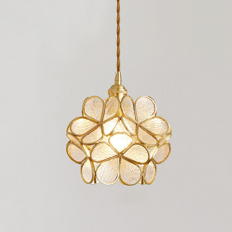 Hamiel - Light Brushed Brass Novelty Pendant, Clear