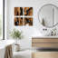 4 pièces de décoration murale rustique abstraite faite à la main