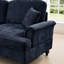 Chenille bleue modulaire confortable à quatre places avec accoudoirs évasés en forme de fleur et mobile pour salon, jupes amovibles, coussin de soutien postural