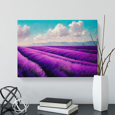 Astonishing Lavender Flower Field - Wrapped Canvas