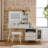 Modern Makeup Vanity Desk With Mirror And Lights, Retractable Dressing Table With Drawers And Cabinet, Compact Makeup Table Set With Power Outlet For Bedroom-158565104